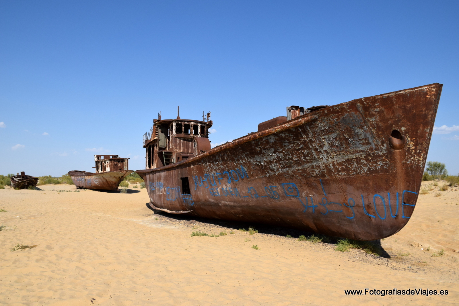 Cementerio de barcos en Moynaq, Mar de Aral