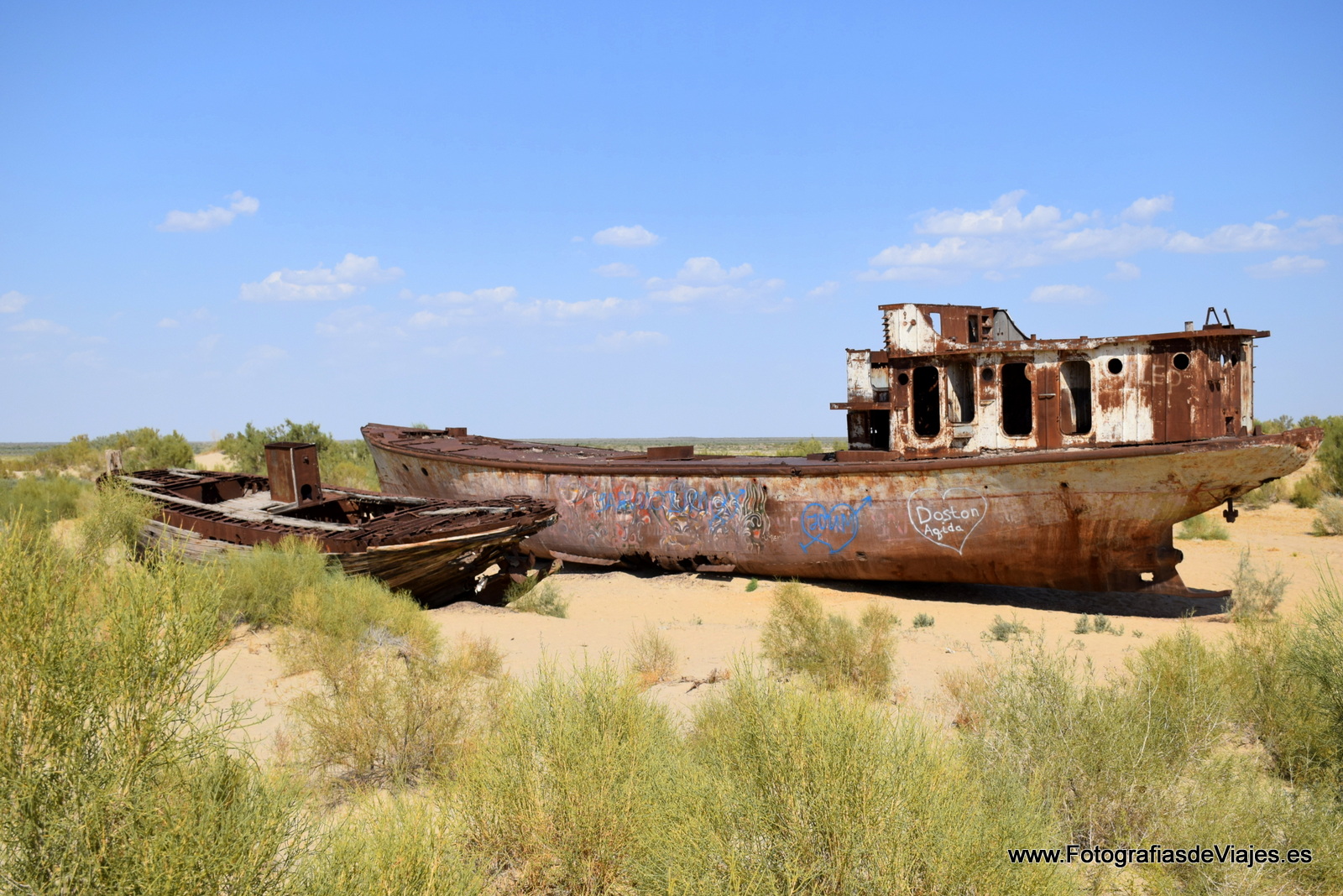 Cementerio de barcos en Moynaq, Mar de Aral