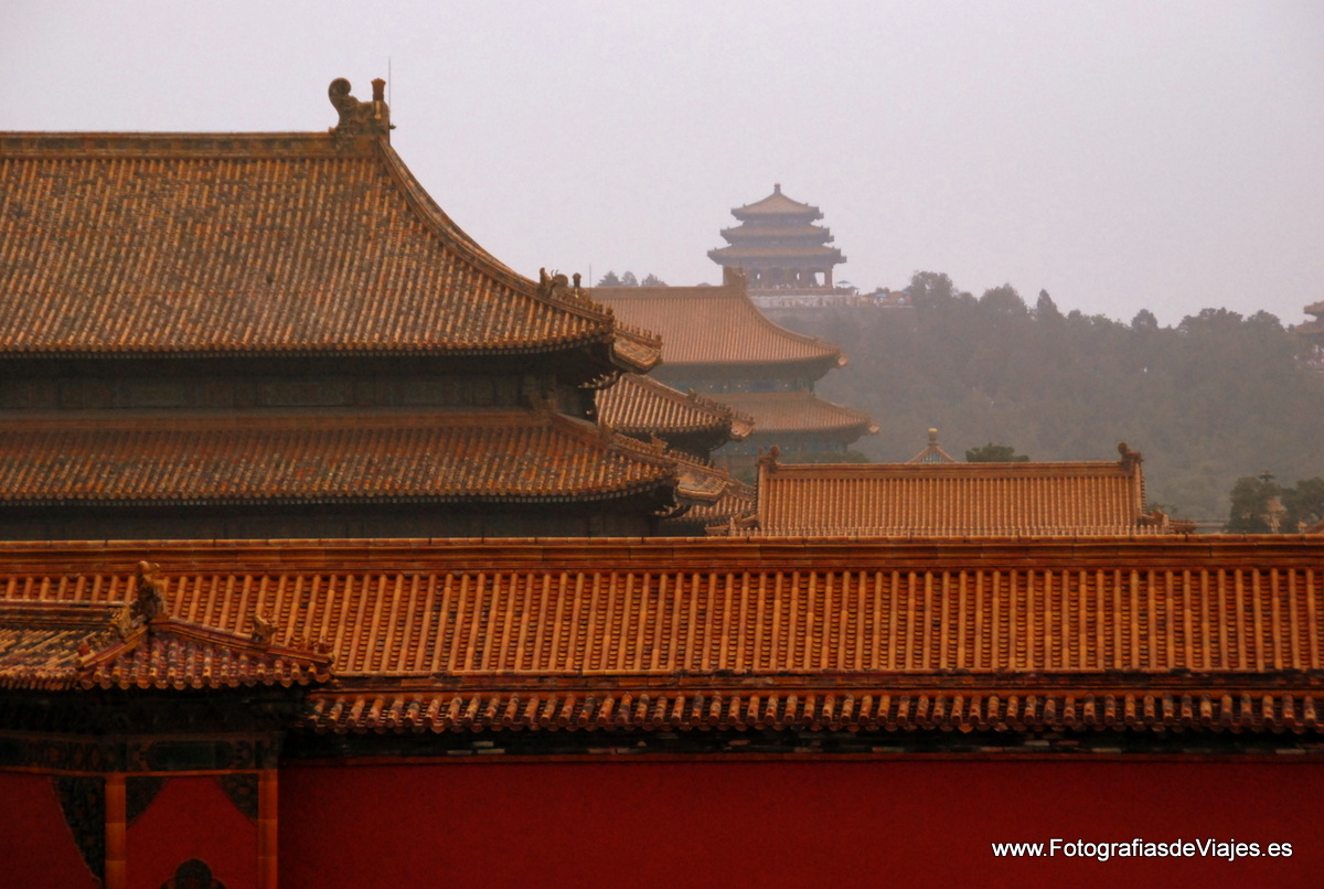 La Ciudad Prohibida y la colina del Carbón en Pekín, China