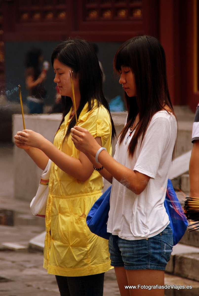 En el Templo de Buda en Pekín